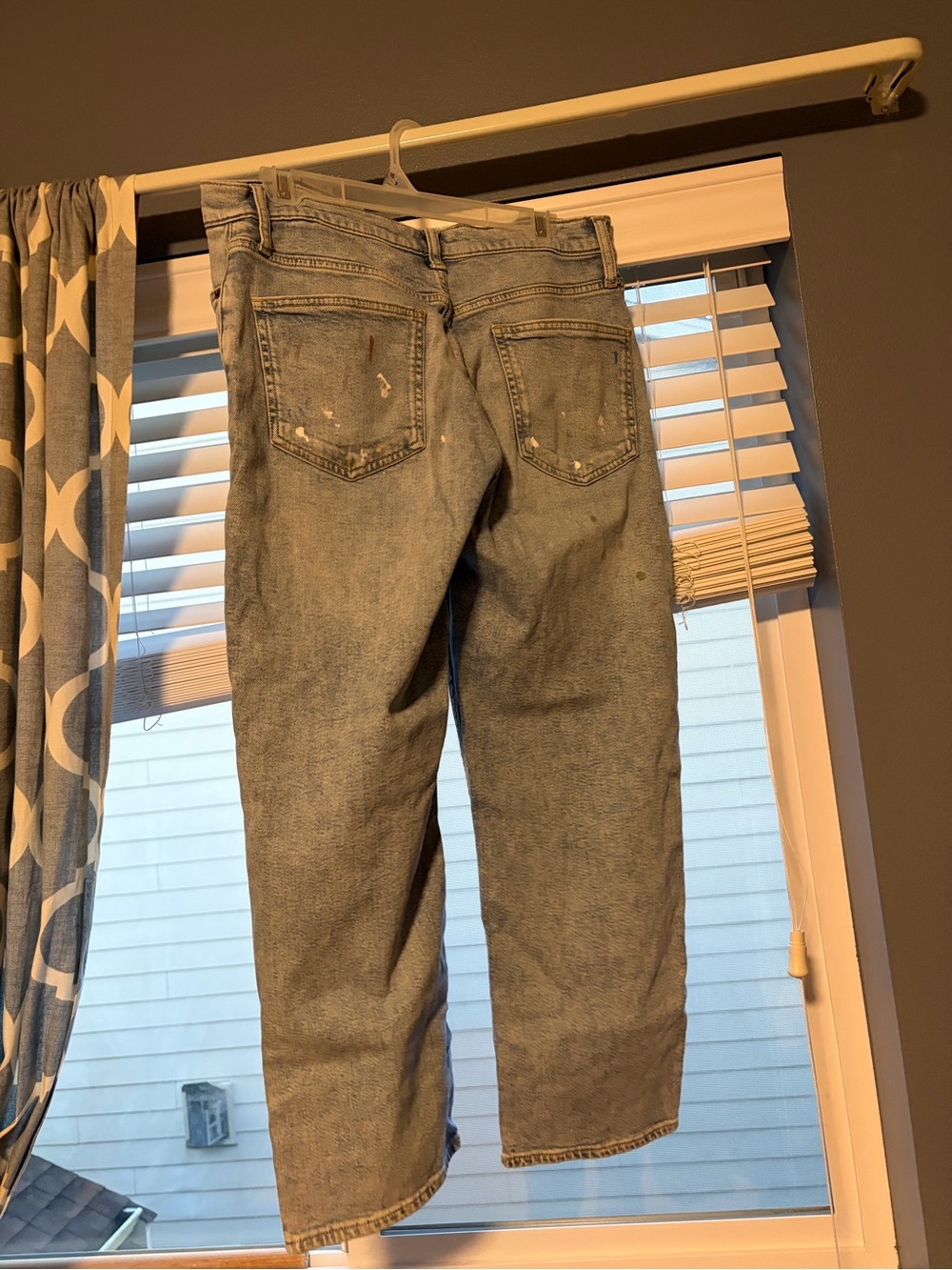 Arizona Jean Company Light Wash Paint-Splatter Straight Leg Jeans - Light Blue - Picture 2 of 2
